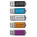 Satin Finish USB Drive w/ Clear Trim & End Loop - 128 MB